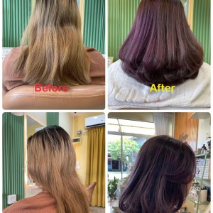 ผมสีโทนประกายหม่นม่วงAmaranth จากแบรนด์ Arimino Japan มาช่วยเปลี่ยนลุคให้กลายเป็นสาวลึกลับดูน่าค้นหาสุดๆเลยค่ะ