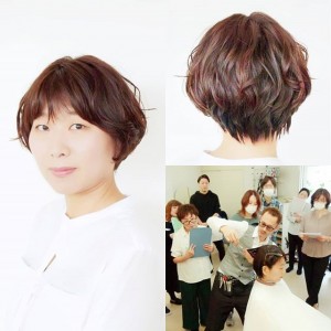 社内の月例研修会で、講師を担当させて頂きました️今回はカット&パーマの展示と実習です