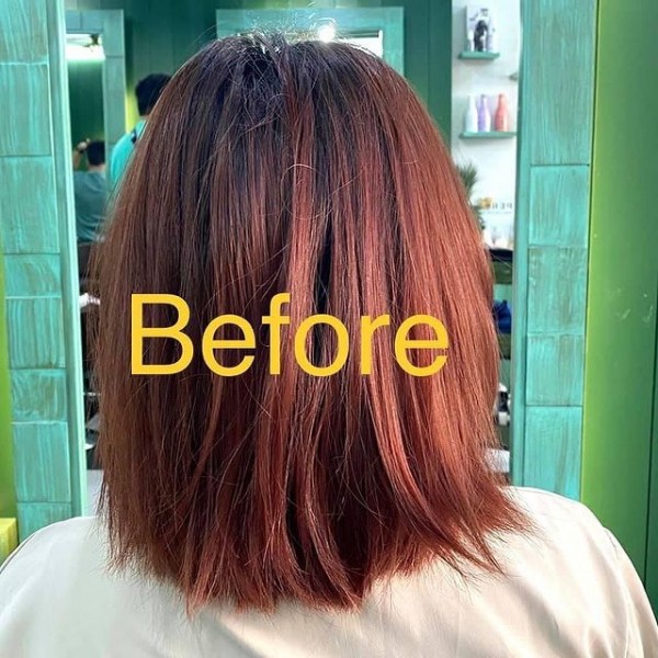 งานสี งานสีข้ามโทน ลูกค้าทำสีม่วงแดงโทน แต่บอกก่อนเลยนะครับว่าด้านบนไม่ได้ฟอกสีออกเลย ลงสีทับไปเลย 